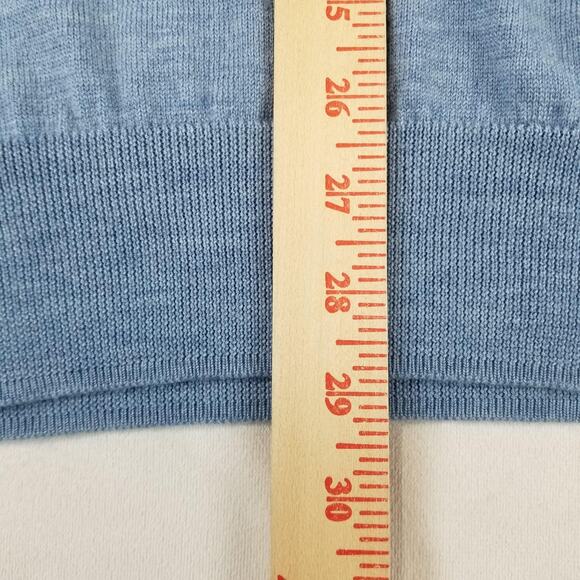 Brooks Brothers Sweater Mens XL Blue Saxxon Wool V Neck Pullover Lightweight - Picture 11 of 12